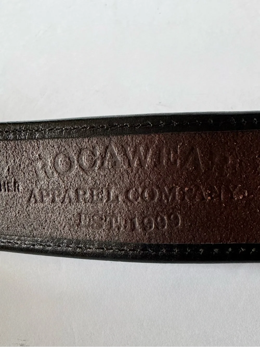 Rocawear Unisex 30” Vintage Genuine Italian Leather Brown Black Silver Buckle